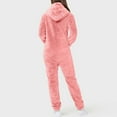 thumbnail image 4 of BiZtdJrK One Piece Pajamas for Women Zip Up Fuzzy Fleece Warm Hooded Sleepwear Winter Long Sleeve Hoodies Plush Jumpsuit, Pink, XXL, 4 of 7