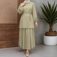 thumbnail image 2 of Elegant Women'S Two Piece Outfit Long Sleeve Tunic And Midi Skirt Set For Daily Wear, 2 of 7