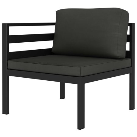 Stylish Anthracite Aluminum Corner Sectional Sofa with Cushions - Perfect for Outdoor Patios and Gatherings