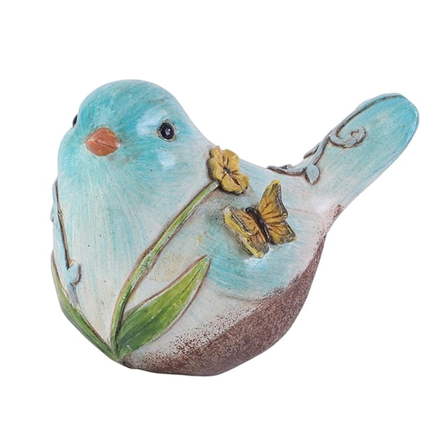 Figuras en miniatura de animales de aves, escultura decorativa artística para escritorio Azul