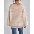 thumbnail image 3 of Womens Long Sleeve Sweater Crew Neck Casual Loose Clothes Spring Top Apricot XL, 3 of 5