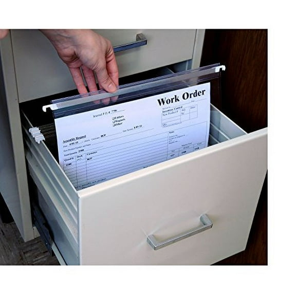 Store SMART - Clear Hanging File Folder with Two Sturdy Metal rods - 25 Pack - RHF231C-25