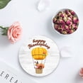 thumbnail image 4 of FMSHPON Happy Thanksgiving Turkey and Hot Air Balloon Wooden Grain Set of 8 Round Coaster for Drinks, Absorbent Ceramic Stone Coasters Cup Mat with Cork Base for Coffee Table Bar Decor, 4 of 6