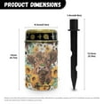 thumbnail image 6 of COEQINE Outdoor Solar Lights Solar Garden Lights Cemetery Solar Lights Water Resistant Pillar Candle Solar Garden Stake Lights for Cemetery Grave Decorations, Highland Cow Sunflower Cow Print, 6 of 7