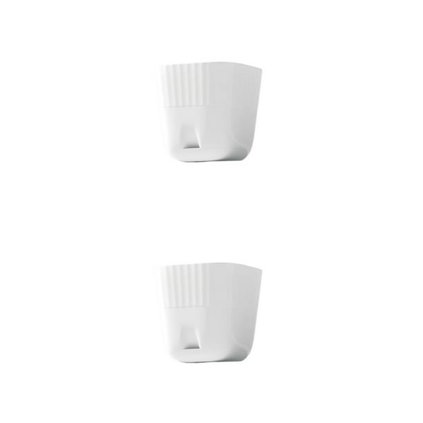 Kearding Maceta nórdica con agujeros, bandejas, macetas para plantas de interior, drenaje, transpirable, conveniente, decoración de jardín Blanco METRO 2piezas