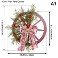 thumbnail image 3 of Christmas Wagon Wheel Wreath Winter Door Hanging Home Decoration Gift Different Sizes New Year Gift Christmas, 3 of 5