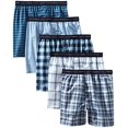 thumbnail image 5 of Hanes Men`s Yarn Dyed Plaid Boxers, M, Assorted Blue Plaid, 5 of 5