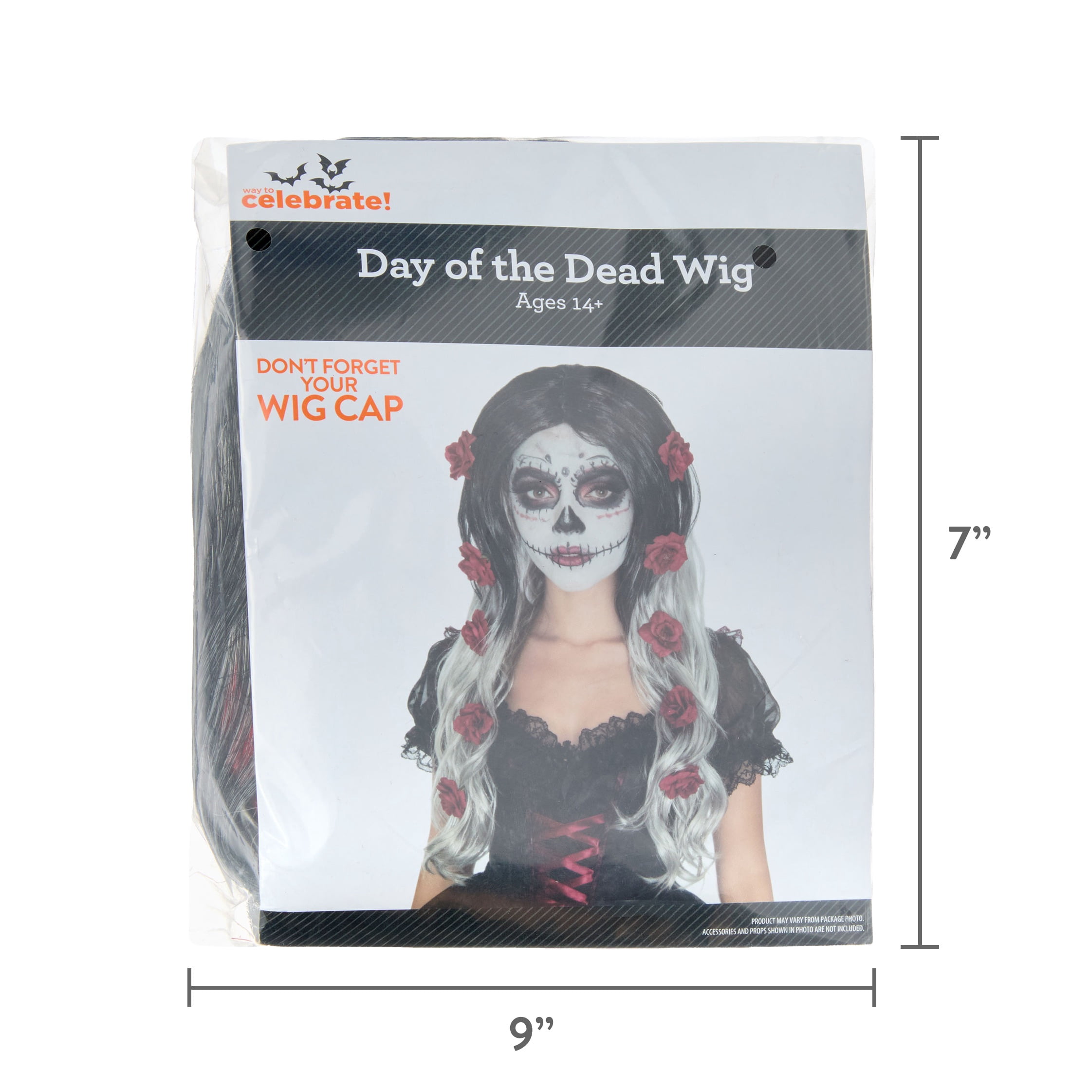 Day of the Dead Wig Costume Accessory for Adults, Multicolor, Halloween by Way To Celebrate