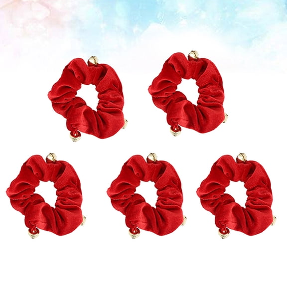 Pretyzoom toddler ponytail holders Christmas Hair Accessories Red 5Pack