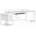 thumbnail image 4 of SEDETA 79" Gaming Desk, Computer Desk with 2 Fabric Drawers & LED Light, White Small Desk with Storage for Home Office, Carbon Fiber White, 4 of 8