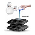 thumbnail image 6 of Outdoor Pillows Waterproof, Black Checkered Throw Pillows with Inserts Included, Farmhouse Buffalo Plaid Modern Indoor Outdoor Decorative Lumbar Pillow for Bed/Couch/Patio 16"x16", 1Pcs, 6 of 8