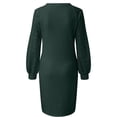 thumbnail image 5 of Mikilon Femmes Pull Manches Longues Automne Solide Décontracté 0-Cou Sweat-Shirt Robe, 5 of 5