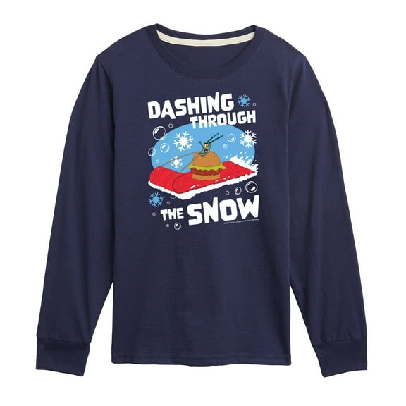 SpongeBob SquarePants - Dashing Through The Snow - Toddler And Youth Long Sleeve Graphic T-Shirt