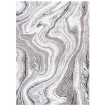 SAFAVIEH Cyrus Lance Abstract Shag Area Rug, Gray/Beige, 5'5" x 7'6"