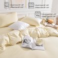 thumbnail image 3 of NEXHOME PRO Duvet Cover Set 100% Cotton Organic Jersey Knit - 3 Pieces Bedding Sets Soft Breathable Comforter Cover with Zipper Closure King Size, Cream Yellow (Comforter Not Included), 3 of 5
