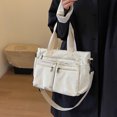 thumbnail image 5 of ibiyuan Travel Tote Bags For Women Large Capacity Zipper Pocket Corduroy Convertible Crossbody Tote Bag for Women, Solid Color Daily Handbag Anniversary Gifts, 5 of 6