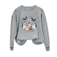 thumbnail image 5 of DIOAZUD Womens Halloween Sweatshirts Plus Size Ghost Print Pullovers Soft Holiday Round Neck Long Sleeve Sweater Tops Halloween Costumes Gray S-XXL, 5 of 6