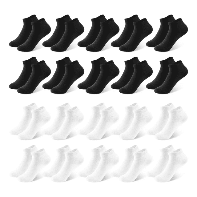 20pzs Calcetines Cortos Hombres Dama Unisex Cómodo Xtellar negro