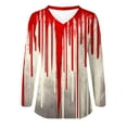 thumbnail image 4 of Halloween Tunic Tops for Women Novelty Bat Print Long Sleeve Fall Tops Spooky Casual Loose Tee Shirts, 4 of 4
