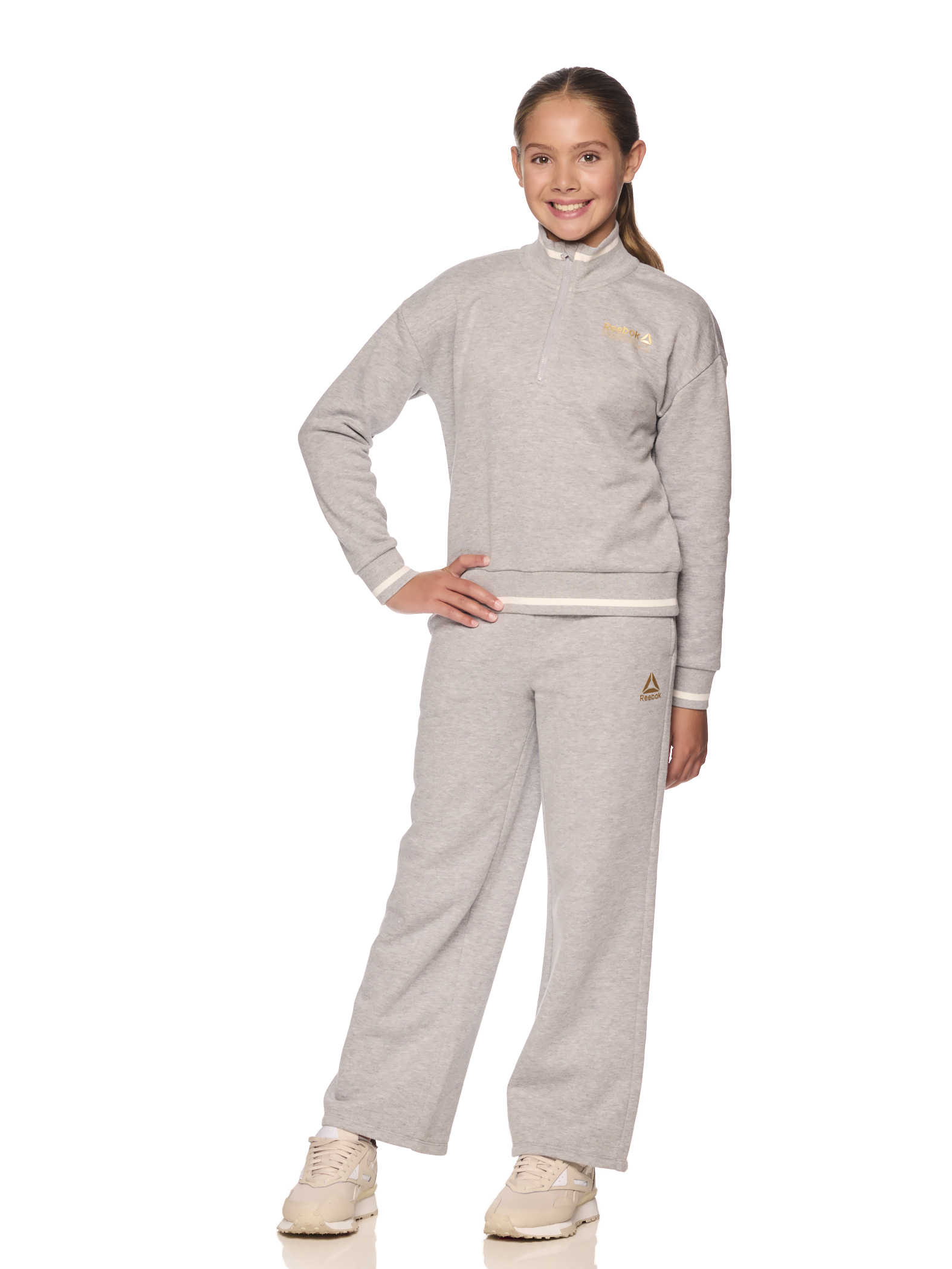 Reebok Girl’s Athletic Varsity Wide Leg Sweatpants, Sizes 4 – 18