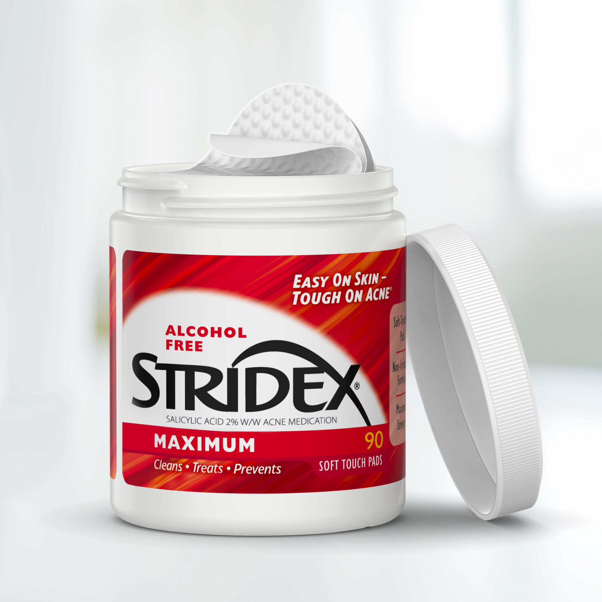 Stridex Medicated Acne Treatment Pads, Maximum Strength 2.0% Salicylic Acid, 90 Ct - image 3 of 13
