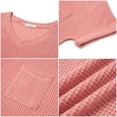 thumbnail image 5 of UVN Womens Summer Tops Short Sleeve V Neck Blouses Ladies Casual Waffle Knit Trendy Tunic Shirts, 5 of 8