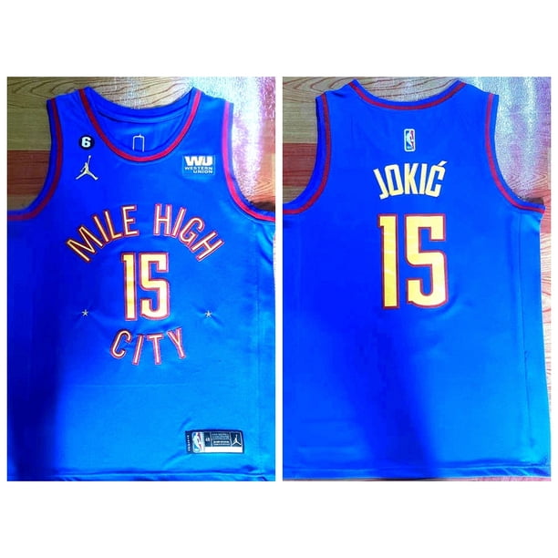 Camiseta Hombre 2023NBA Denver Nuggets Nikola Jokic Azul Baloncesto Jersey