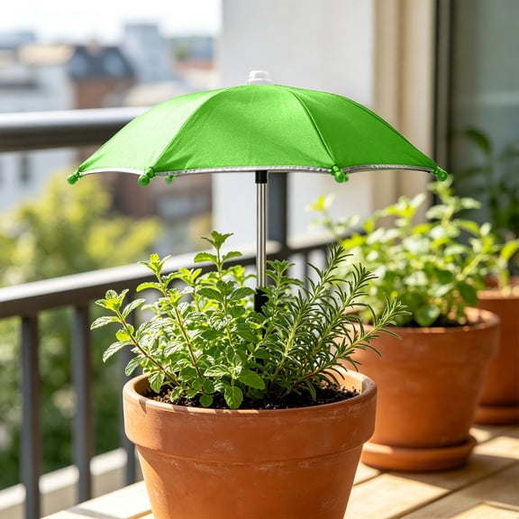 Miwamany Plants Sun Shade Umbrella Mini UVs Protection Parasol With Ground Stake Adjustable For Potted Plants Succulents Herbs Balcony Garden And Outdoor Protection