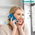 thumbnail image 6 of ELEHOLD Case for iPhone 16,  Large Space PU Leather Wallet Case with Zipper Pocket & Kickstand & Wrist Strap,Blue[Color], 6 of 6
