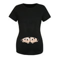 thumbnail image 3 of zttd womens maternity short sleeve crew neck cute funny graphic ruched sides t shirt tops pregnancy tunic blouse, 3 of 4