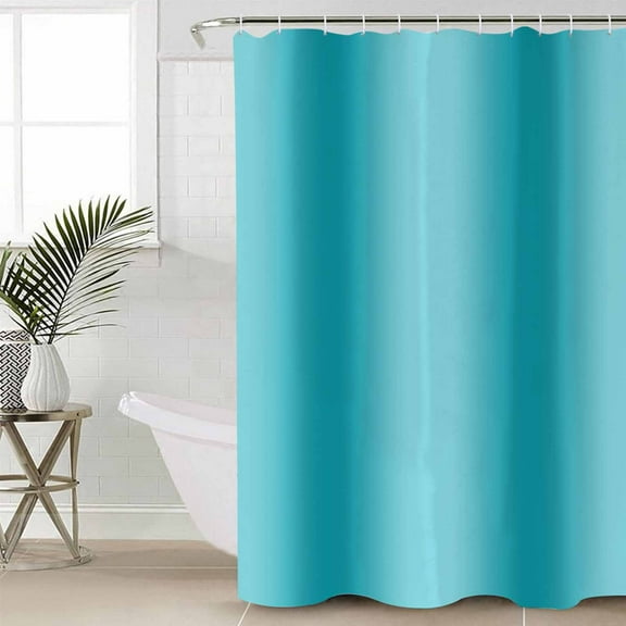 Turquoise Ombre Bathroom Curtain 72 Inch Shower Curtain with Hooks, Modern Abstract Art Waterproof Polyester Bath Curtain Washable Bathtub Curtain 60''x 72''