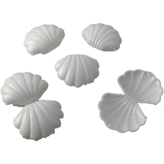 144 Mini little White Plastic Shells Candy Favor Boxes for Showers or promotions 2.25 inches x 2 inches and .75 inch deep