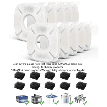 SAMANIJA 95 oz Cat Water Fountain with 10 Replacement Filters