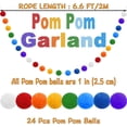 thumbnail image 2 of 3pk Rainbow Pom Pom Garland Decorations, Cute Colorful Felt Ball Garland Hanging Decorations for Christmas Tree Home Decor Wedding Birthday Party Supplies, 2 of 5