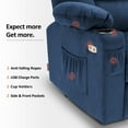 thumbnail image 6 of MCombo Small Power Lift Recliner Chair Sofa with Massage and Heat for Elderly People, Extended Footrest, Hand Remote Control, Cup Holders, USB Ports, Fabric 7569 (Small, Navy Blue), 6 of 9