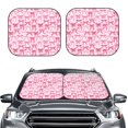 thumbnail image 2 of JUNZAN Pink bows Pattern Car Windshield Sun Shade | Reflective Sunshade | Foldable 2-Piece Sun Shield Protect Your Car | Fits Sedans, SUVs, Hatchbacks-Large, 2 of 6