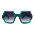 thumbnail image 3 of Womens Mod Hexagon Plastic Retro Sunglasses Green Smoke, 3 of 4