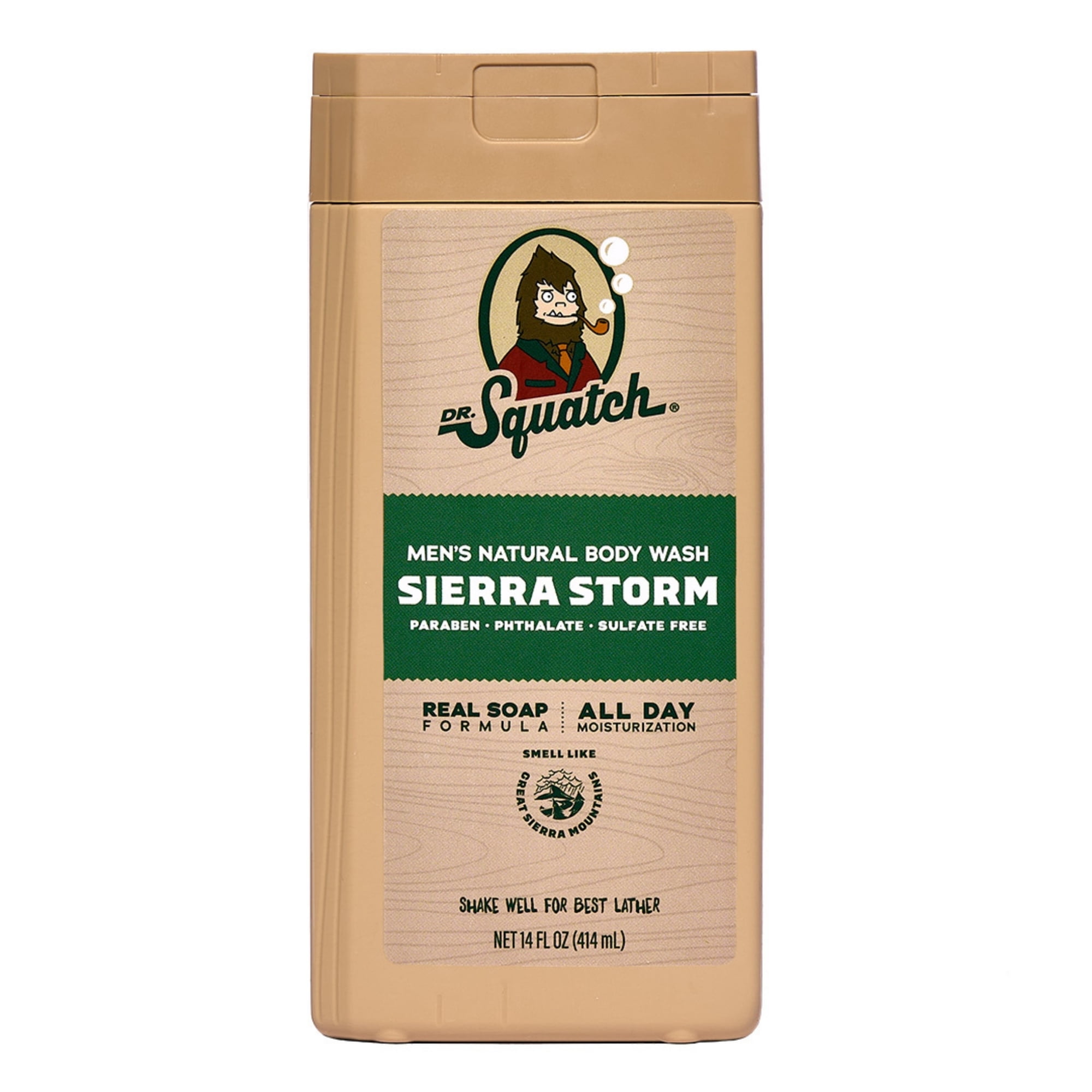 Dr. Squatch Mens Natural Body Wash, Sulfate Free Moisturizing Body Wash for men, Sierra Storm, 14 fl Oz