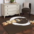 thumbnail image 3 of Area Rugs 2.7'x5', Japanese Style Carpet for Living Room Bedroom Dining Room, Dark Brown Rustic Owl Birds Tree Branches Throw Kitchen Rugs Non Slip Washable Rectangle Indoor Outdoor Rugs, 3 of 8
