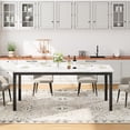 thumbnail image 3 of Modern Industrial Dining Table for 6-8 – Rectangular Kitchen & Dining Room Table with Wooden Top, Sturdy Metal Legs, Rounded Corners – Versatile as Conference or Writing Desk – White , 2m x 0.9m, 3 of 7