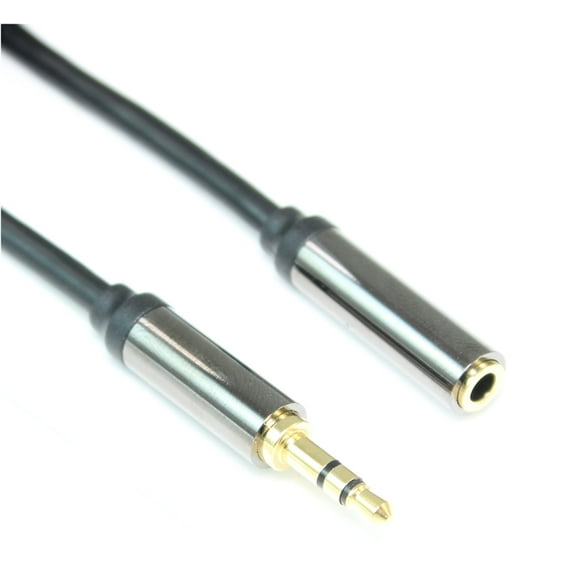 3ft PREMIUM SHIELDED 3.5mm Mini-Stereo TRS Male to FEMALE EXTENSION Cable