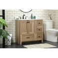 thumbnail image 2 of 36 inch single bathroom vanity in natural oak with backsplash, 2 of 8