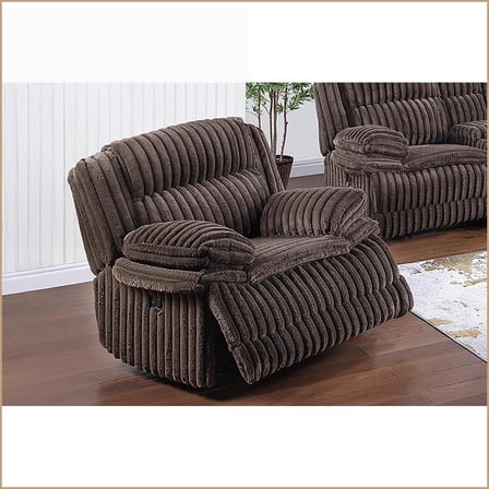 Recliner | Manual Glider Chair with Fur-Like Corduroy | Chocolate