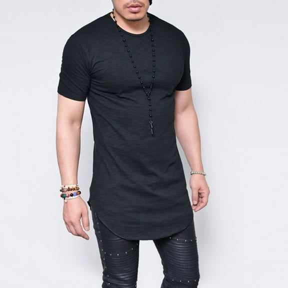 Lisbinx Shirts for Men Skinny Fit Short Sleeve Crew Neck T-Shirts Summer Tops Classic Fit Loose Flowy Solid Plus Size Blouses Lightweight Shirts for Men