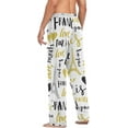 thumbnail image 5 of Men's Pajama Pants with Pockets Sleepwear Lounge Pants Stretch Casual Yellow Gold Paris White, 5 of 6