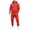 Red-RxC2i, variant on JFOPQVSM Men's Hoodie and Sweatpants Set Casual Sportswear Solid Color Fleece Hoodie Workwear Slim Fit Pants Two Piece Set.
