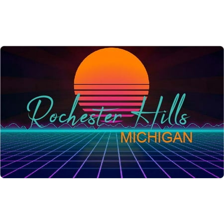 

Rochester Hills Michigan 4 X 2.25-Inch Fridge Magnet Retro Neon Design