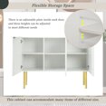 thumbnail image 6 of AISWORD Modern Sideboard Buffet Cabinet - Sideboard Storage Cabinet with Gold Metal Legs and Handles, Adjustable Shelves - Ideal for Living Room and Dining Room (White), 6 of 7