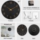 thumbnail image 3 of Reloj de pared silencioso, sin tictac, de 10 pulgadas, funciona con pilas, estilo moderno, reloj de madera decorativo para cocina, hogar, dormitorios, oficina, 3 of 3