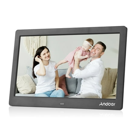 Image of Andoer 10 Inch Wide LCD Screen Digital Photo Frame 1024 * 600 High Resolution Electronic Photo Frame with MP3 MP4 Video Player Clock Calendar Function 2.4G Remote Control